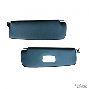 Sun visors, pair, black, with mirror