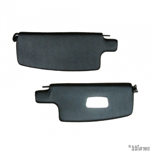 Sun visors, pair, black, with mirror